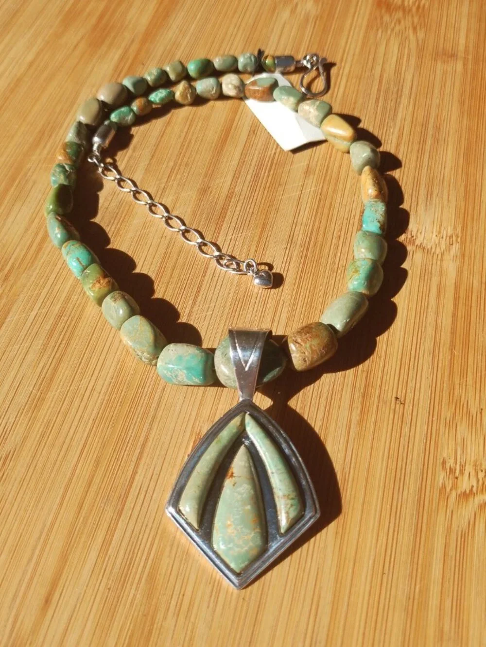 Jay King DTR Turquoise 925 Sterling Silver Pendant Beaded Chunky Necklace - Picture 6 of 10